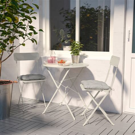 SALTHOLMEN Mesa y 2 sillas plegables, exterior   beige   IKEA