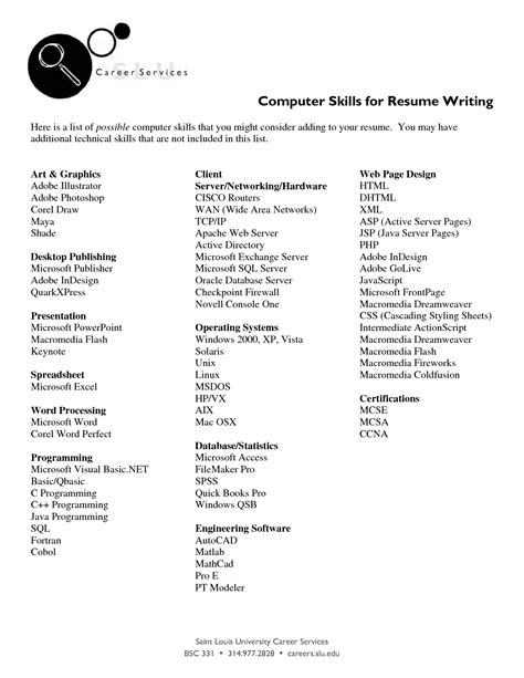 Sample Resume Technical Skills List   How to Write a ...