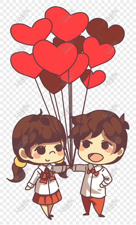 San Valentín Pareja Amor Globo De Dibujos Animados ...