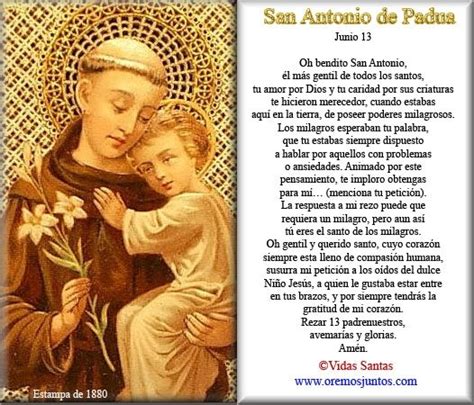 SANTORAL CATOLICO: Oraciones a San Antonio de Padua
