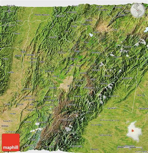 Satellite 3D Map of Cundinamarca