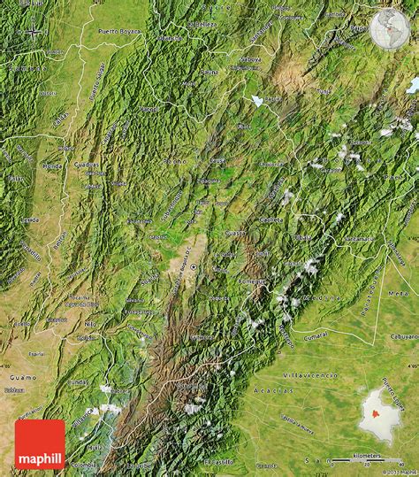 Satellite Map of Cundinamarca