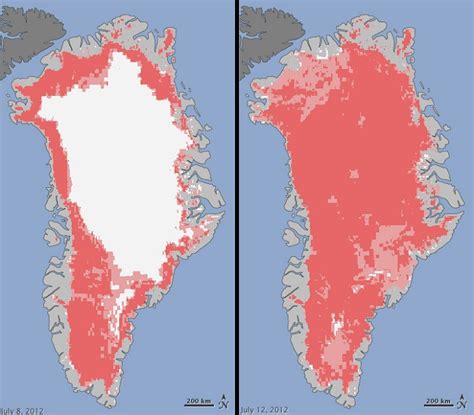 Satellites See Unprecedented Greenland Ice Sheet Surface Melt
