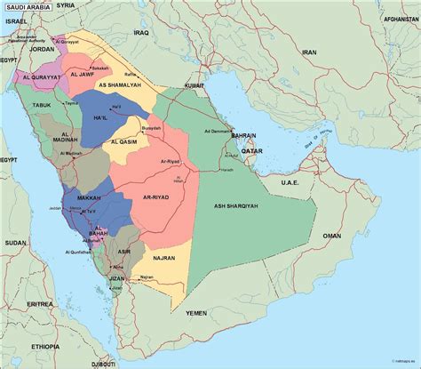 saudi arabia political map. Eps Illustrator Map | Vector maps