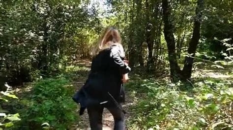 Scared terrified Woman Running Away From somebody Into ...