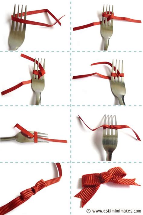 Schleife binden … | Fork bow, How to make bows, Diy