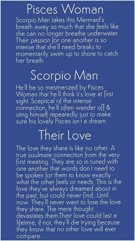 Scorpio man and pisces woman love.