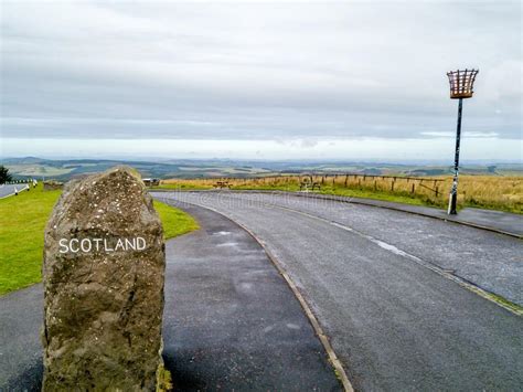 Scotland Border Rock Sign stock photo. Image of carving ...