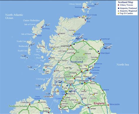Scotland Castles Map | Scotland map, Scotland castles ...