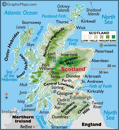 Scotland Large Color Map