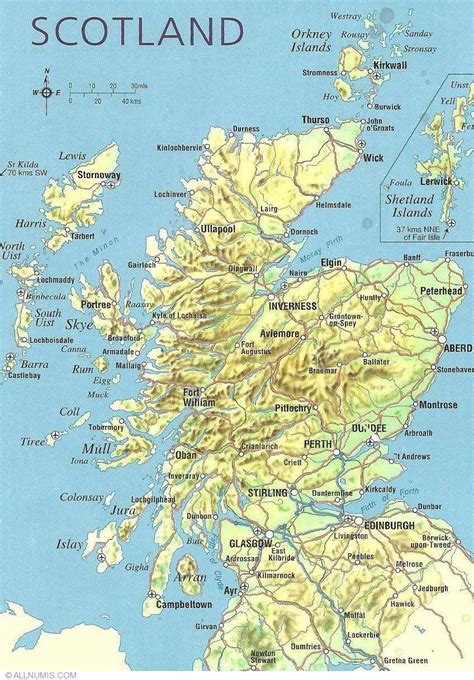 Scotland Map, Scotland tourist   Great Britain and UK ...