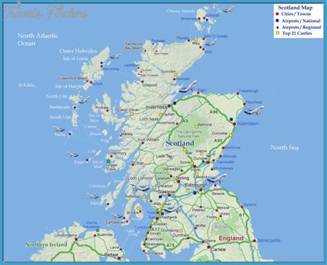 Scotland Map Tourist Attractions   TravelsFinders.Com