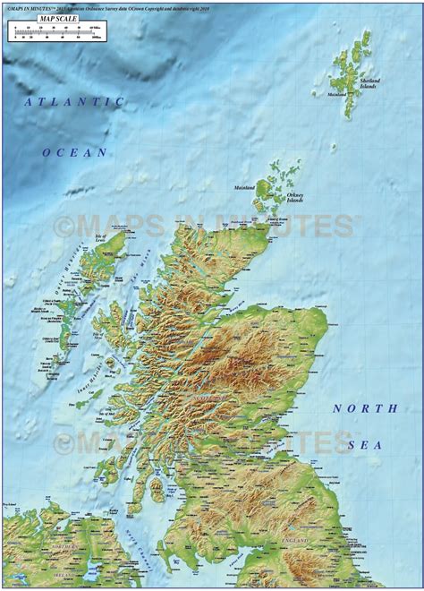 Scotland Regions map with 600dpi high res Strong colour ...
