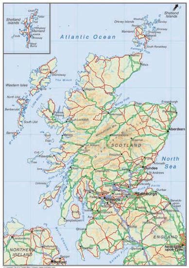Scotland Road Map   Digital Download   EPS, PDF or TIF ...