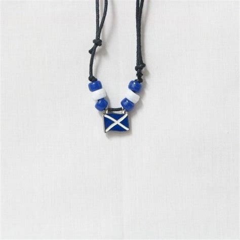 SCOTLAND ST. ANDREW CROSS COUNTRY FLAG SMALL METAL NECKLACE CHOKER ...