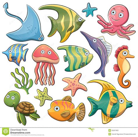 Sea Animals stock vector. Illustration of illustration ...