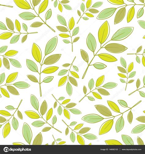 Seamless floral pattern with decorative green leaves ...