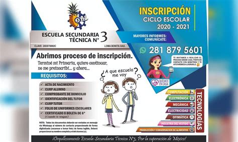 Secundaria Técnica anuncia inscripciones para ciclo escolar 2020 2021 ...