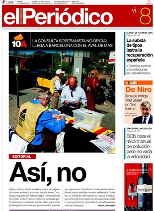 ‘El Periódico’ critica las consultas independentistas no vinculantes ...