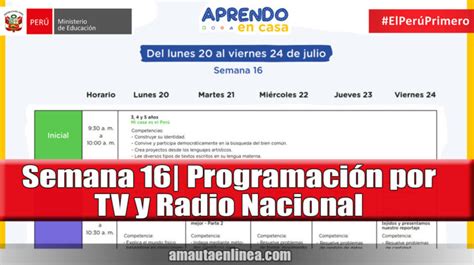 Semana 16| Programación Por TV Y Radio Nacional Aprendo En Casa DESCARGAR