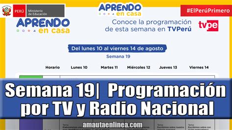 Semana 19| Programación por TV y Radio Nacional Aprendo en Casa