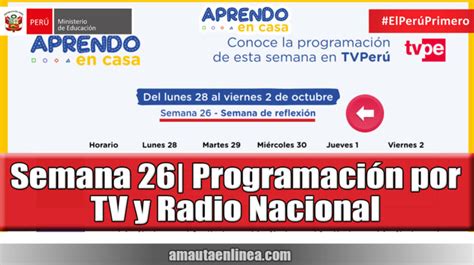 Semana 26| Salió la programación para la semana de reflexión por TV y ...