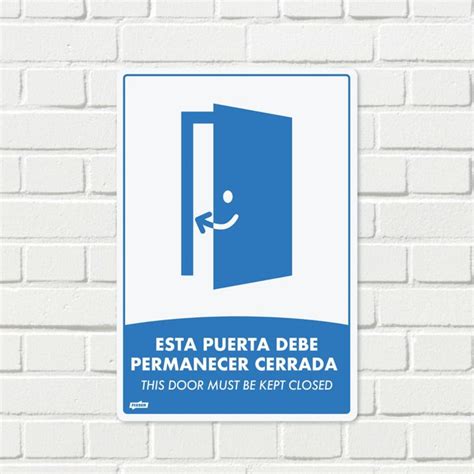 Señal Puerta Debe Permanecer Cerrada 35x24cm   Homecenter.com.co