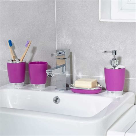 Set de Accesorios para Baño 6 Piezas Tm Bj3919 Fucsia   Tio Musa