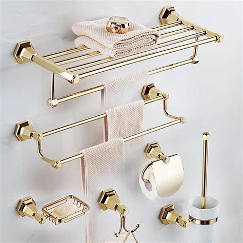 Set De Accesorios Para Baño Acabado Oro Pulido Bhs_gp10   $ 7,970.00 en ...