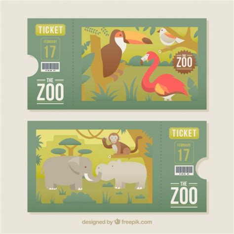Set de entradas de zoo con animales | Descargar Vectores ...