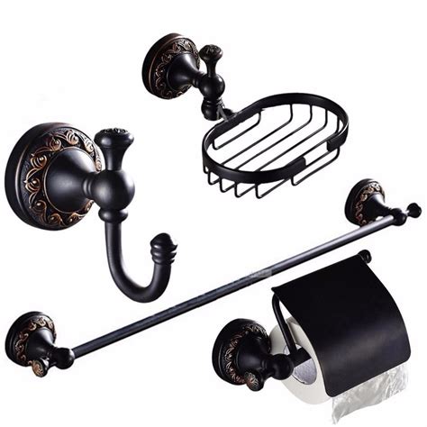 Set Juego De Accesorios Para Baño 4 Piezas Acabado Negro   $ 2,790.00 ...