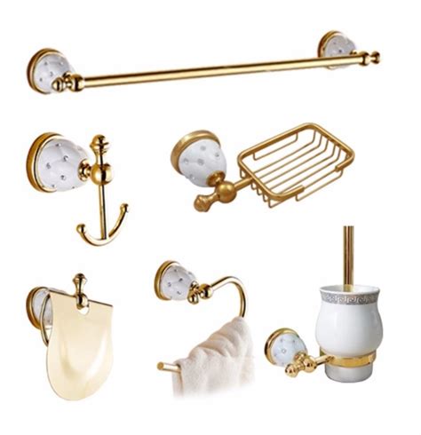 Set Juego De Accesorios Para Baño Oro Pulido Dorado 6 Piezas   $ 4,490. ...