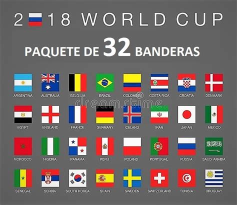 Set Mundial Rusia 32 Banderas De Los Paises Medida ...