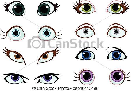 Set of cartoon eyes with different expressions.