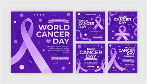 Set of World Cancer Day Social Media Posts 4090163 Vector Art at Vecteezy