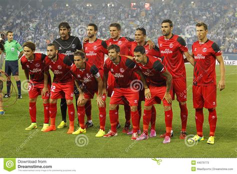 Sevilla FC lineup editorial stock photo. Image of players ...