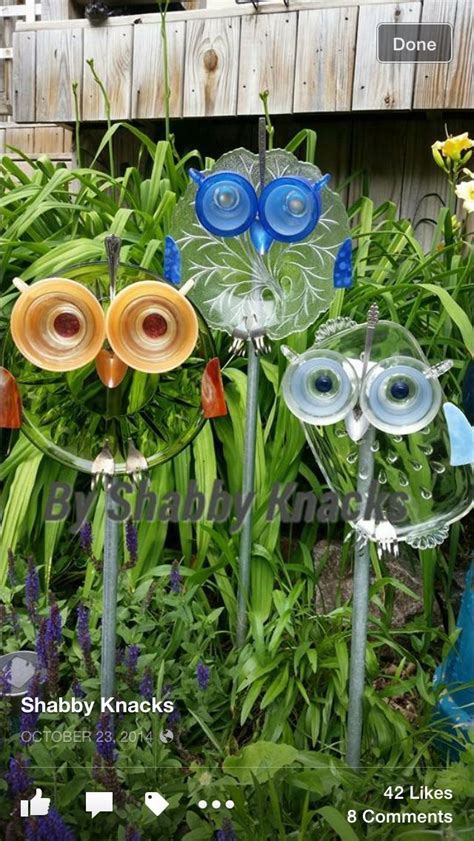 Shabby Knacks | Glass garden art, Garden art, Garden crafts