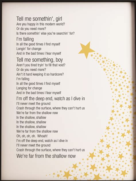 Shallow, A Star is Born, Lady Gaga song lyrics poster print