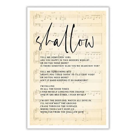 Shallow lyrics poster | Pdtshirt