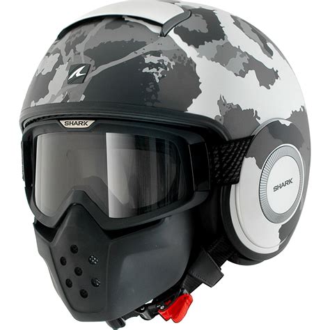 Shark Raw Kurtz Motorcycle Helmet Open Face Goggles Mask ...