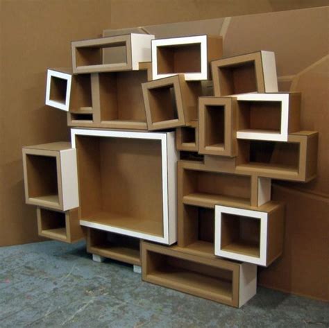 shelf carton.: #mueblesrecicladoscarton | Muebles de cartón, Casas de ...