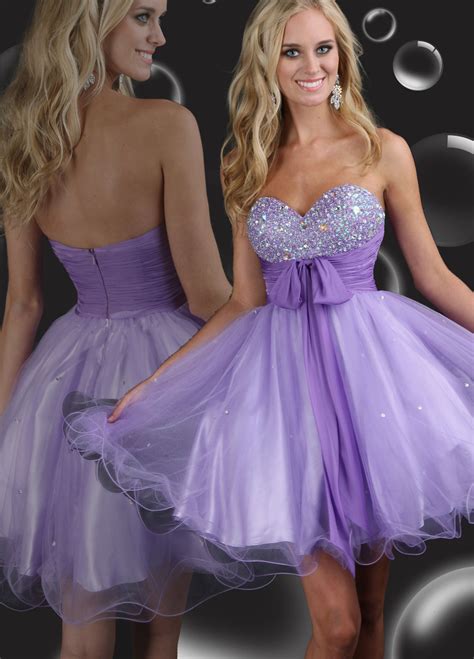 Short purple prom dresses.