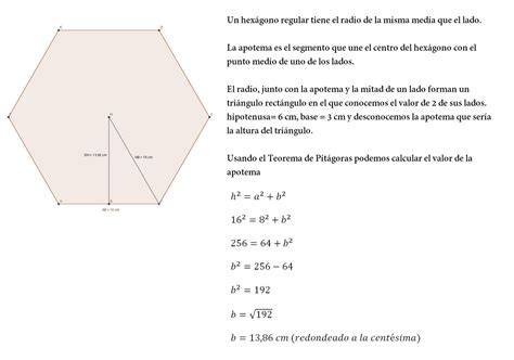 si el lado de un hexagono regular mide 16cm ¿cuanto mide ...