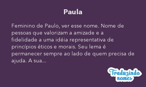 Significado do nome PAULA. Detalhes e origem do nome PAULA ...