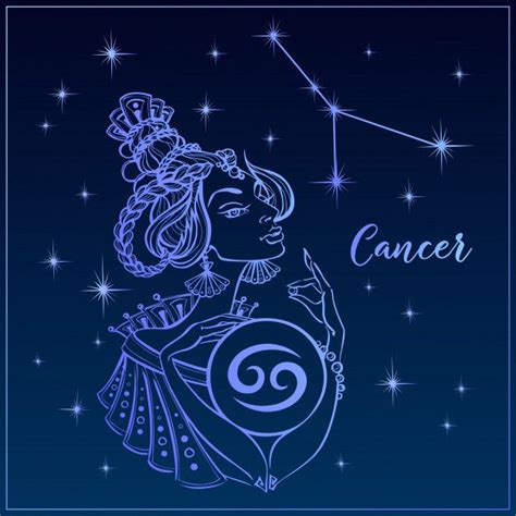 Signo del zodiaco cáncer como una chica hermosa. la constelación de ...