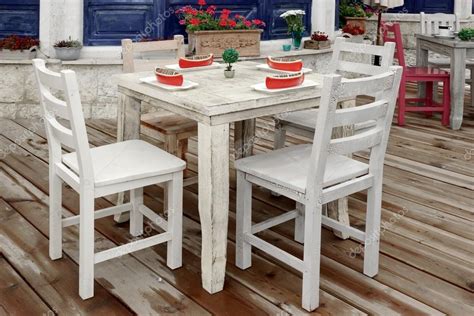 Silla madera vintage blanca | Vintage mesa madera y sillas ...