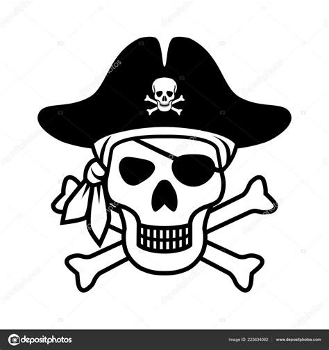 Símbolo Jolly Roger Calavera Pirata Icono Aislado Sobre ...