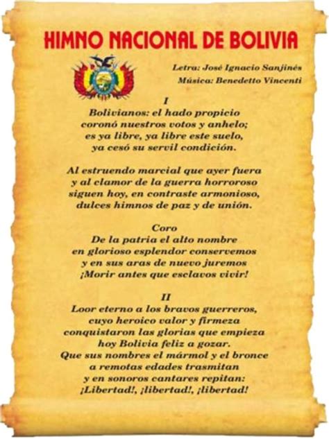 Símbolos Patrios de Bolivia   Historia y Significado ...