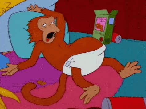 Simpsons Mono GIF   Simpsons Mono Monkey   Discover & Share GIFs