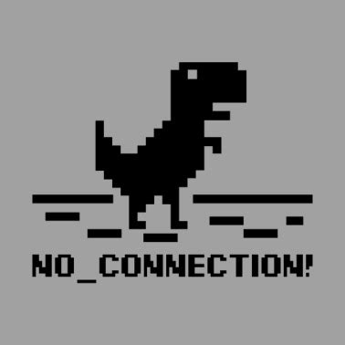 Sin conexión computadora error nerd dinosaurios  Camiseta ...